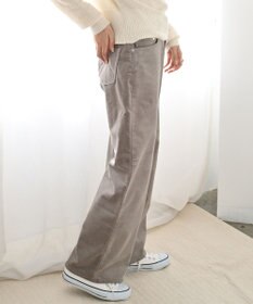 caqu ワイドフィット 裏起毛コーデュロイパンツ