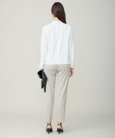 ICB ストレッチジョーゼット ラッフルディテール ブラウス