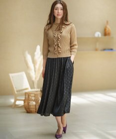 組曲 シアーニット フリルカーディガン