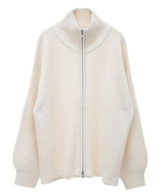 Green Parks ＺＩＰ付き畦ニットチュニック