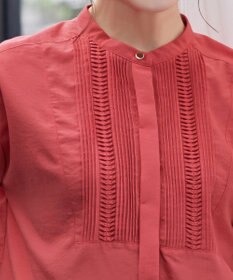 Tiaclasse 【洗える】フレンチスリーブピンタックブラウス