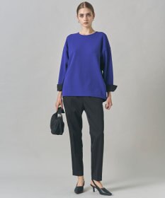 ICB L 【洗える】ジョーゼットジャージー 異素材コンビプルオーバー