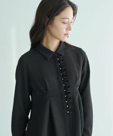 YECCA VECCA パールジャガードペプラムブラウス