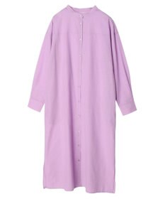 Green Parks 綿麻混バンドカラーシャツワンピース