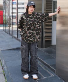 WEGO 【ユニセックス着用ITEM】デニムイージーカーゴパンツ