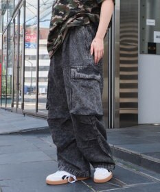 WEGO 【ユニセックス着用ITEM】デニムイージーカーゴパンツ
