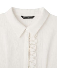 YECCA VECCA パールジャガードペプラムブラウス