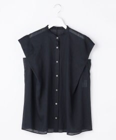 自由区 L 【WEB限定カラーあり】シアーラミーローンバンドカラー ブラウス