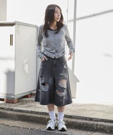 WEGO ダメージデニムハーフパンツ