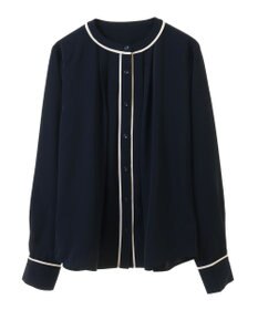 earth music&ecology バイカラータックブラウス