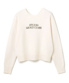 GRACE CONTINENTAL ロゴビジューニットトップ