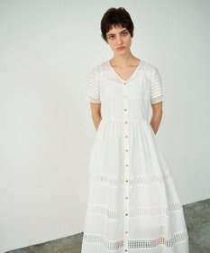 GRACE CONTINENTAL レース切替フレアワンピース