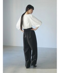 Green Parks armonia．袖布帛ニットプルオーバー