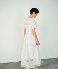 GRACE CONTINENTAL レース切替フレアワンピース