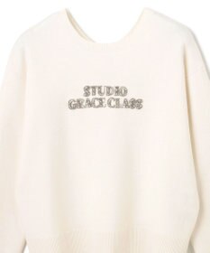 GRACE CONTINENTAL ロゴビジューニットトップ