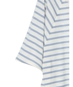 earth music&ecology 襟レースボーダーポンチョ