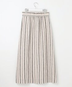 23区 【洗える】リネンストライプ Aライン スカート