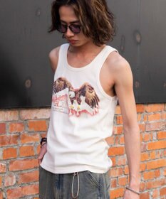 WEGO グラフィックリブタンクトップ