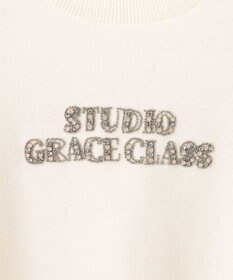 GRACE CONTINENTAL ロゴビジューニットトップ