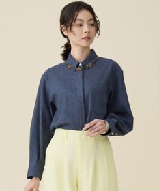 自由区 L 【セットアップ対応】ソフトリネンダンガリー シャツ