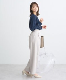 earth music&ecology バイカラータックブラウス