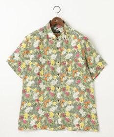 JOSEPH ABBOUD 【キングサイズ・TEXTA・リネン100％】BIRD＆フラワープリントシャツ