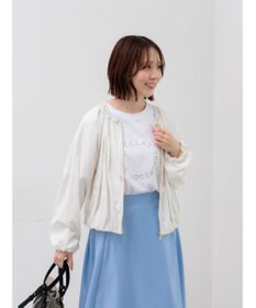 Te chichi ノーカラーギャザージップブルゾン