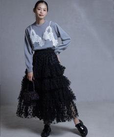 組曲 S 【組曲×setsuko sagittaire】レーシートラック プルニット