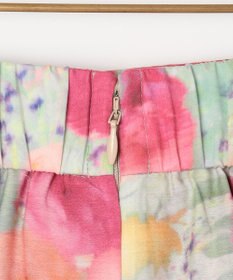 組曲 ピオニーシフォンプリント フレアスカート