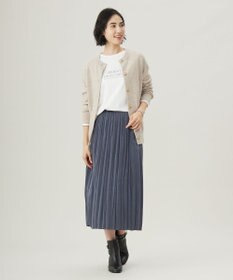 J.PRESS LADIES L 【洗える】マロンサテン ランダムプリーツ スカート