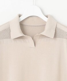 J.PRESS LADIES 【洗える】COTTON POLYESTER ニットポロ