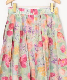 組曲 ピオニーシフォンプリント フレアスカート