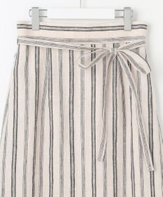 23区 【洗える】リネンストライプ Aライン スカート