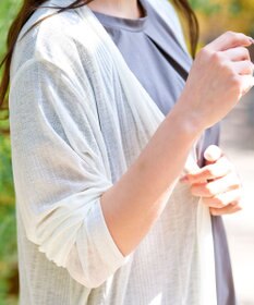 Tiaclasse 【吸水速乾・UVケア・洗える】ランダムリブカットソーカーディガン