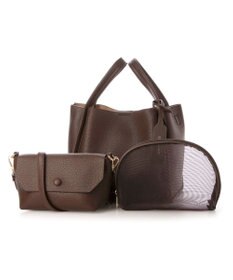 UNBILLION カシュカシュ cachecache / ミニショルダー付きソフトレザー調ミニトートバッグ