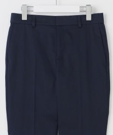 自由区 【接触冷感・洗える】コットンサテンストレッチテーパード パンツ