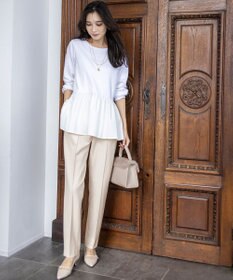 ANY SIS S スムースコンビペプラム カットソー