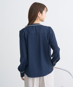 earth music&ecology バイカラータックブラウス