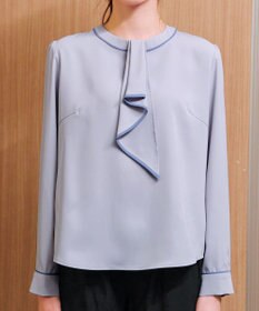 Tiaclasse 【2WAY・洗える】取り外し可能な​配色パイピングボウタイブラウス