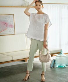 組曲 【洗える】エンブロイダリーレース チュニックブラウス