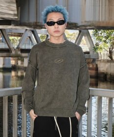 WEGO 【ユニセックス着用ITEM】ピグメントロゴニットプルオーバー