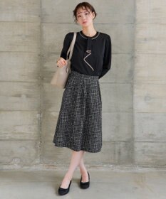 Tiaclasse 【2WAY・洗える】取り外し可能な​配色パイピングボウタイブラウス