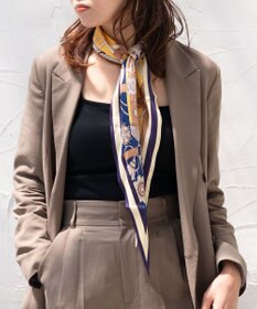 Marca 【Marcaオリジナル】バイカラーベルト シルクツイル 菱形スカーフ