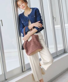 Tiaclasse L 【新色追加・洗える】センタープレスワイドパンツ