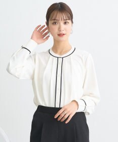 earth music&ecology バイカラータックブラウス