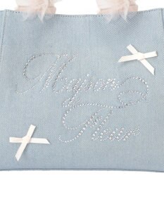 Maison de FLEUR チュールハンドルラインストーンデニムトート