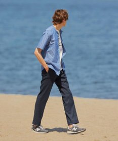 J.PRESS MEN 【クールマックス】サッカー マルチストライプ バンドカラーシャツ