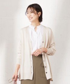 J.PRESS LADIES 【洗える】 シルキーレーヨンストレッチ Ｖネック カーディガン