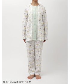 WACOAL パジャマ 長袖 長ズボン 綿混(本体) あったか ミントン レディース NDW426 /ワコール