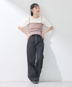 earth music&ecology スパンコールシャーリングビスチェ